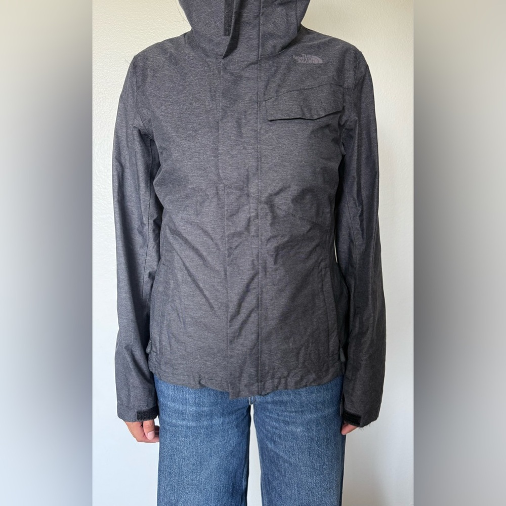 The North Face Gray Performance Jacket Waterproof High Collar
